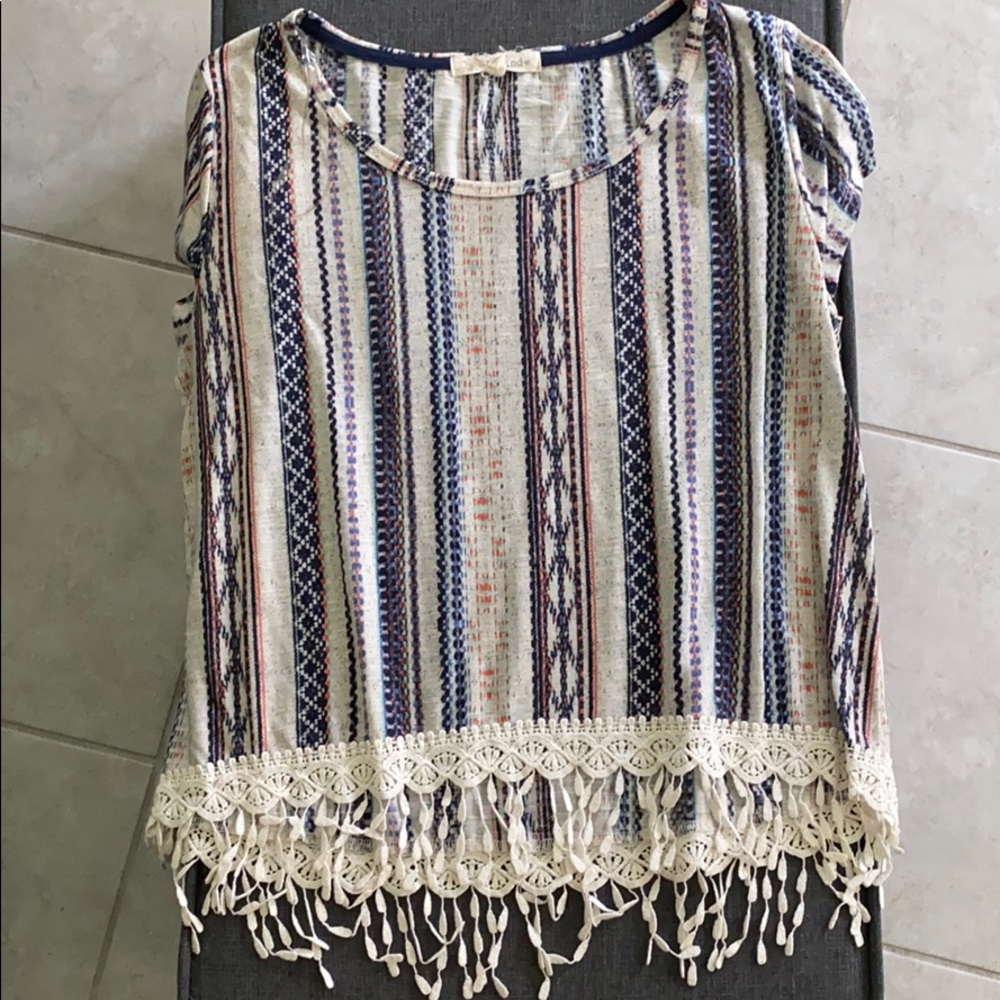 Frilled stripe top